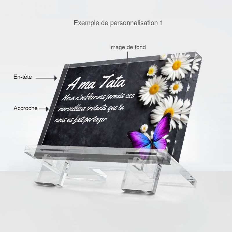 Plaque funéraire papillon | Moyenne | 100% Personnalisable