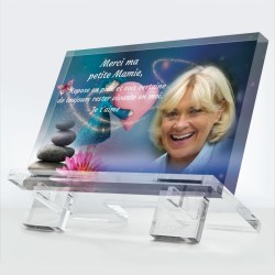 Plaque funéraire Un Dernier Mot en plexiglas 10 mm avec texte personnalisé et hommage final