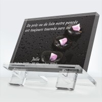 Plaque Obsèques pétales de roses (grande)