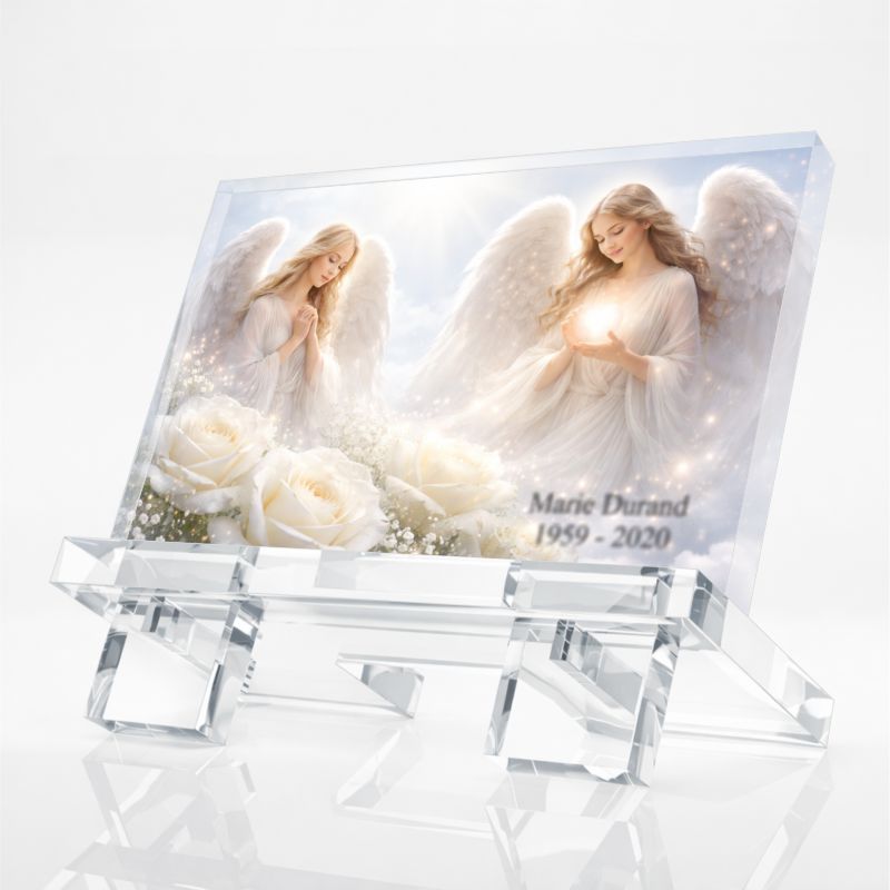 Plaque funéraire ange personnalisée - Point Création