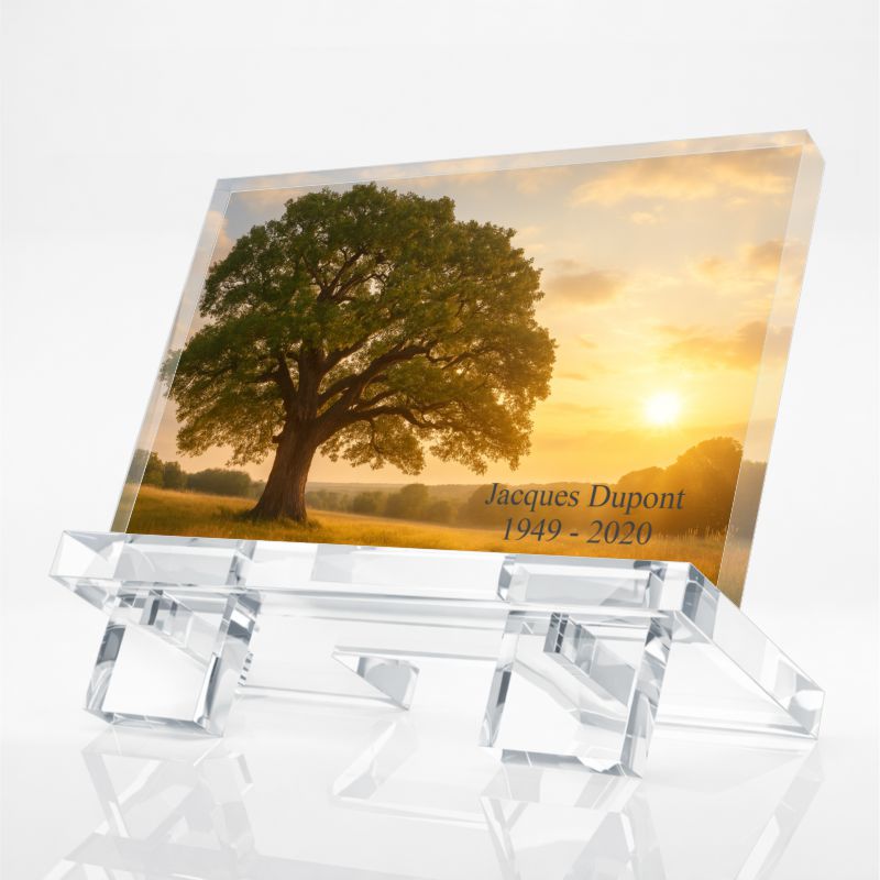Plaque funéraire grand père personnalisée en plexiglas - Point Création