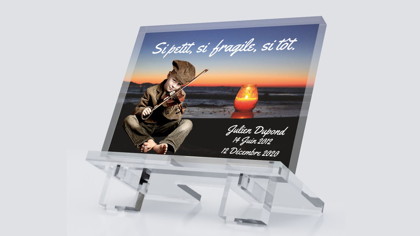 Plaque funéraire plexiglas 10 mm prête à poser