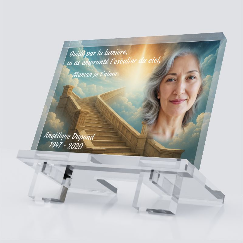 Plaque funéraire personnalisée avec photo en plexiglas — Point Création