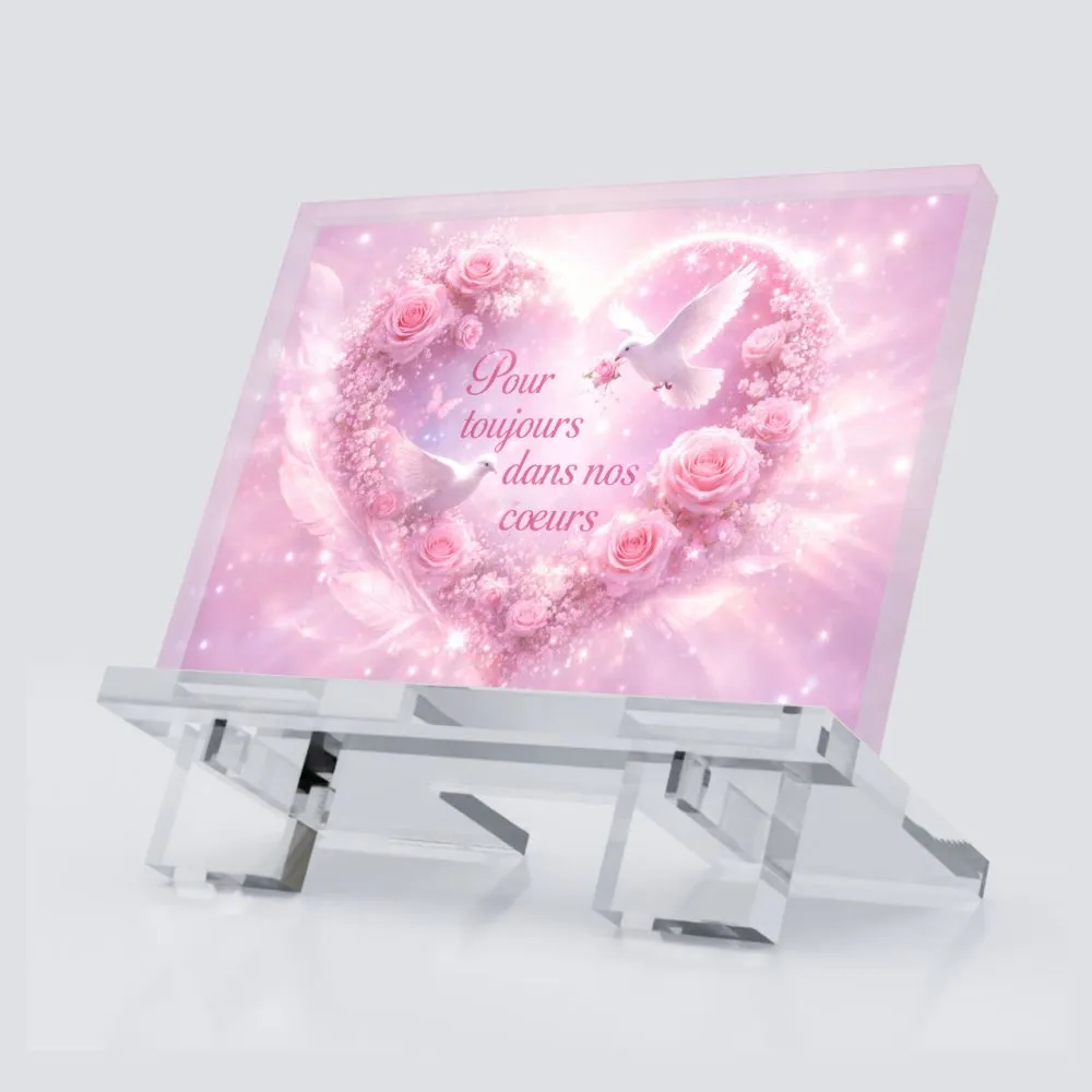 Plaque funéraire cœur personnalisée