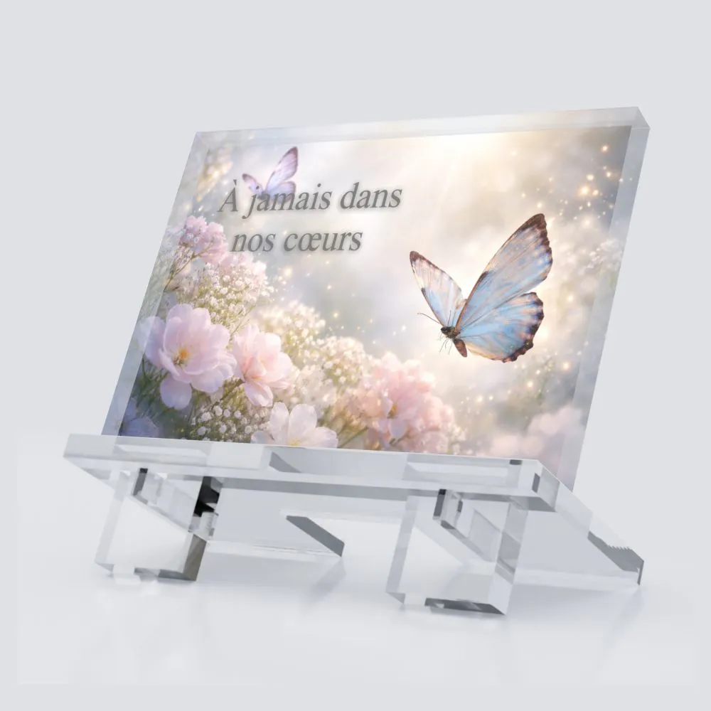 plaque funéraire papillon symbole d'amour éternel