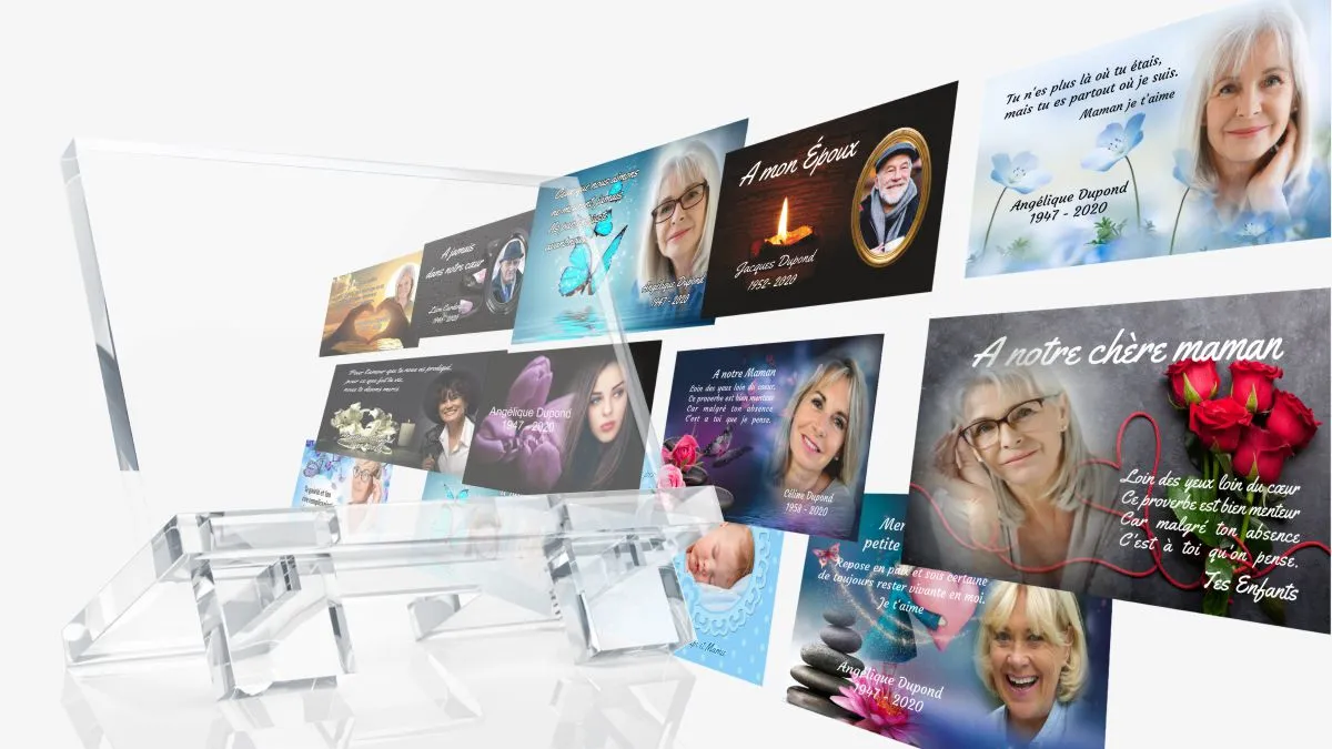 Plaque funéraire avec photo personnalisée - Point Création