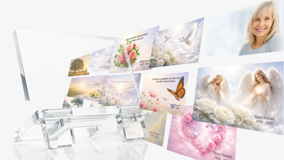 Plaques funéraires personnalisées en plexiglas - Point Création