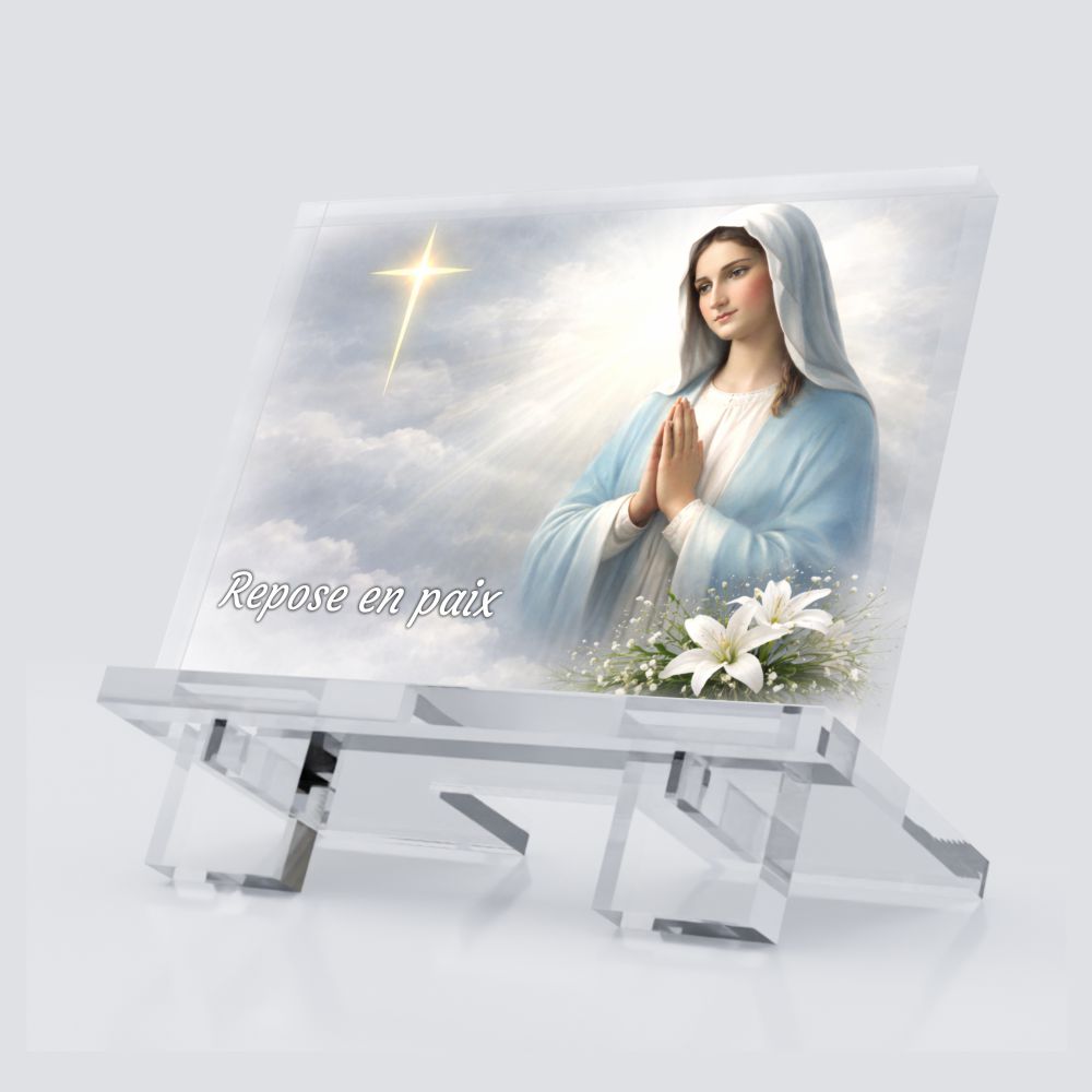 Plaque funéraire religieuse – symbole de foi et de recueillement