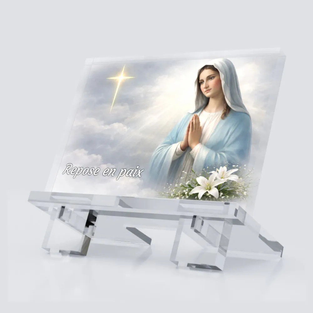 Plaque funéraire religieuse – symbole de foi et de recueillement